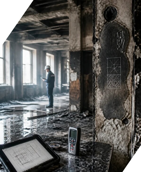 Обследование зданий после пожара в Ахтубинске от 15533 р. | ЭкспертизаРоссия