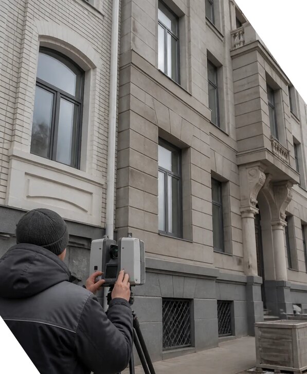Лазерное сканирование фасадов зданий для обследования в Ахтубинске